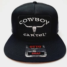 Cowboy Cartel Embroidered Patch Flat Bill Mesh Snapback  Cap Hat 