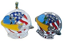Par de PIN & CHARM de la NASA de colección STS-51L transbordador espacial Challenger McAuliffe Jarvis
