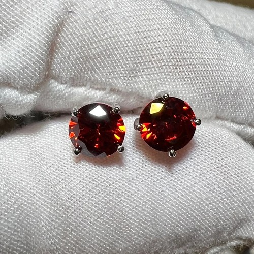 Lab Created Ruby Sterling Silver 925 Stud for Women Christmas Gift Earring - Picture 2 of 5