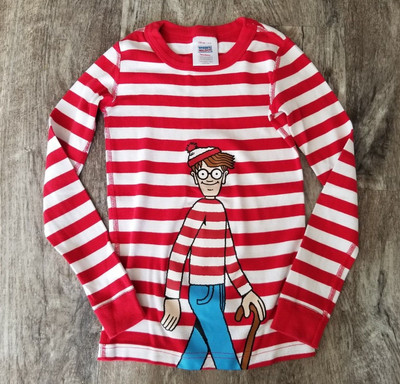Boys/Girls HANNA ANDERSSON Sleep Shirt Sz 8 Pajama WHERE'S WALDO 130 Long Sleeve