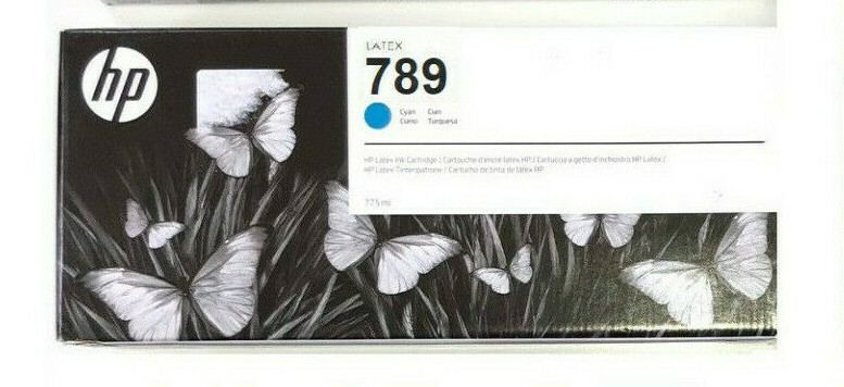 Original HP DesignJet L25500 Latex Ink No. 789 / CYAN CH616A 775ml Cartridge