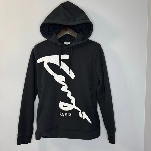 Felpa con cappuccio Kenzo Cursive logo grafica nera uomo M