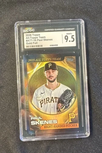 2026 Topps Series 1 Paul Skenes ATT-10 Gold Foil /50 CGC 9.5 Pirates