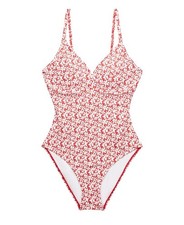 ESPRIT Women's Calusa Beach Swimsuit One Piece Red White Size 10 32C RRP  66