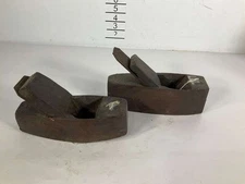 Two vintage wood hand planes - Great Heritage Piece! solid, wedge blades, block