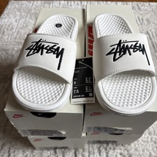 Nike Benassi Slide x Stussy Men's Size 6 White Sail Slide Sandal DC5239 100