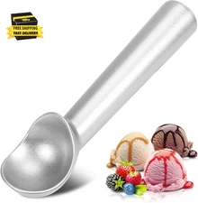 Ice Cream Scoop,7 Inches Nonstick Anti-Freeze One Piece Aluminum Scooper Spoon,