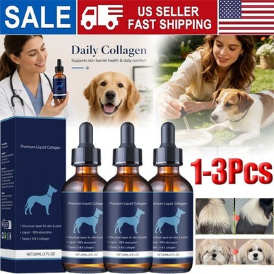 Premium Liquid Collagen For Dogs, Skin & Coat Supplement With Collagen