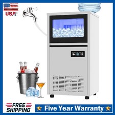 130 Lbs Commercial Ice Maker ,Stainless Steel Under Counter Bar Ice Cube Machine