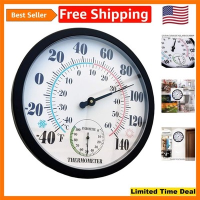 Eco-Friendly Large Wall Thermometer with Bold Display   Battery-Free Design