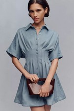 Anthropologie - The Tobie Faux-Suede Mini Shirt Dress by Exquise - Sale Off 50