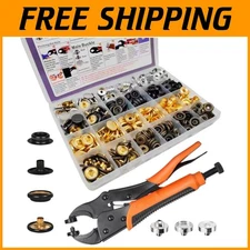 100 Heavy Duty Metal Snap Fasteners Kit