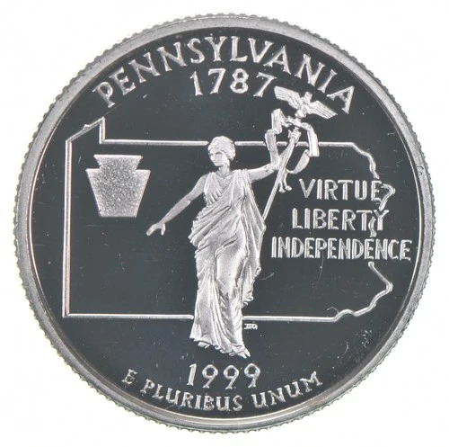 1999-S Washington State Quarter 90% Silver Proof Pennsylvania *7561
