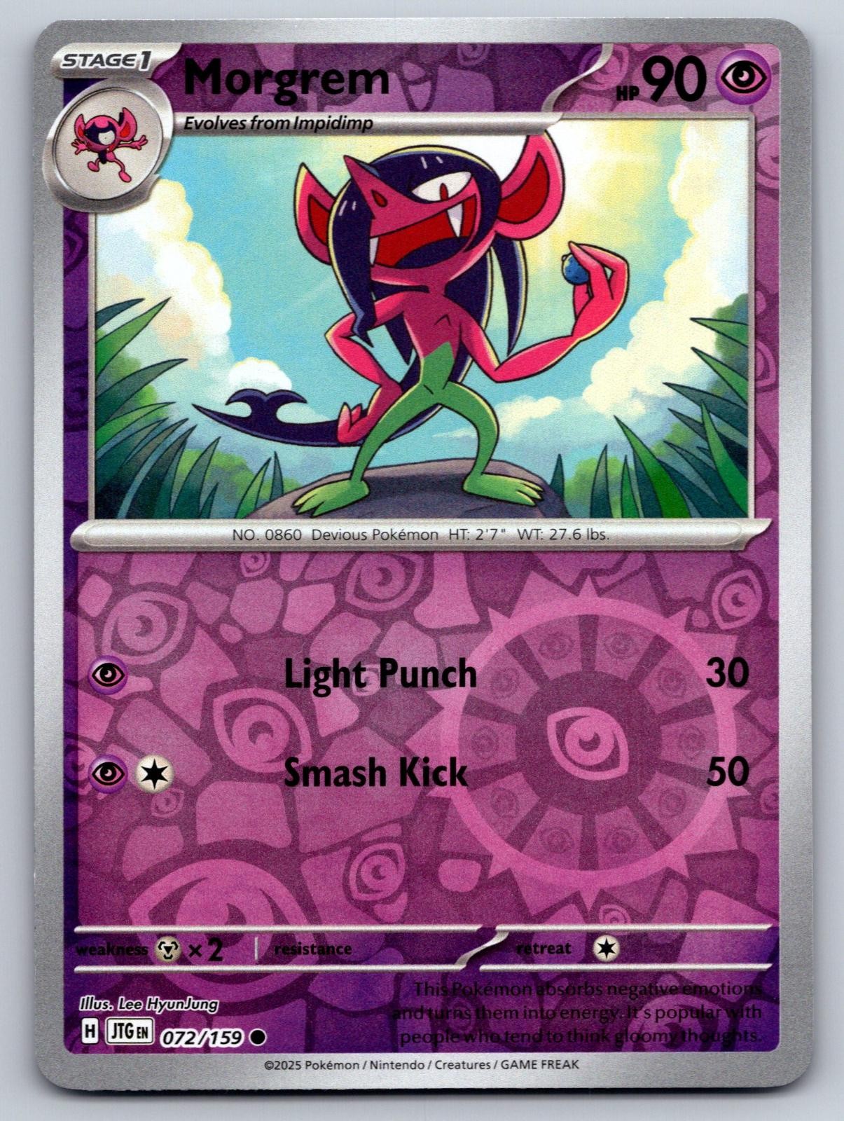 Morgrem 072/159 Common Journey Together Pokemon Reverse Holo Near Mint
