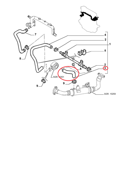 Flexibler KüHleranschluss Oben Fiat Stilo - Marea Original 46789606-image