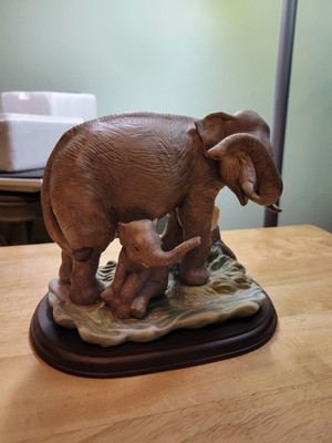 Aison Elephant and baby Masterpiece Porcelain Endangered Speice by Homco.
