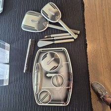 Vintage 11pc Art Deco Hollywood Vanity Set - Brush, Mirrors, Manicure etc