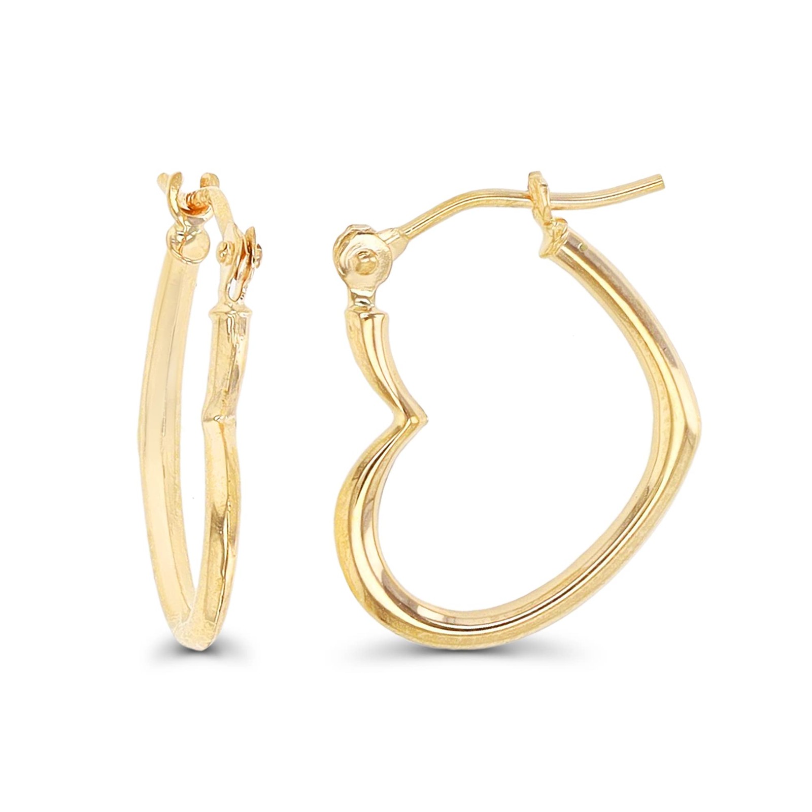 14K Tricolor Gold Triple Heart Hoop Earrings Hypoallergenic Shrimp Hook