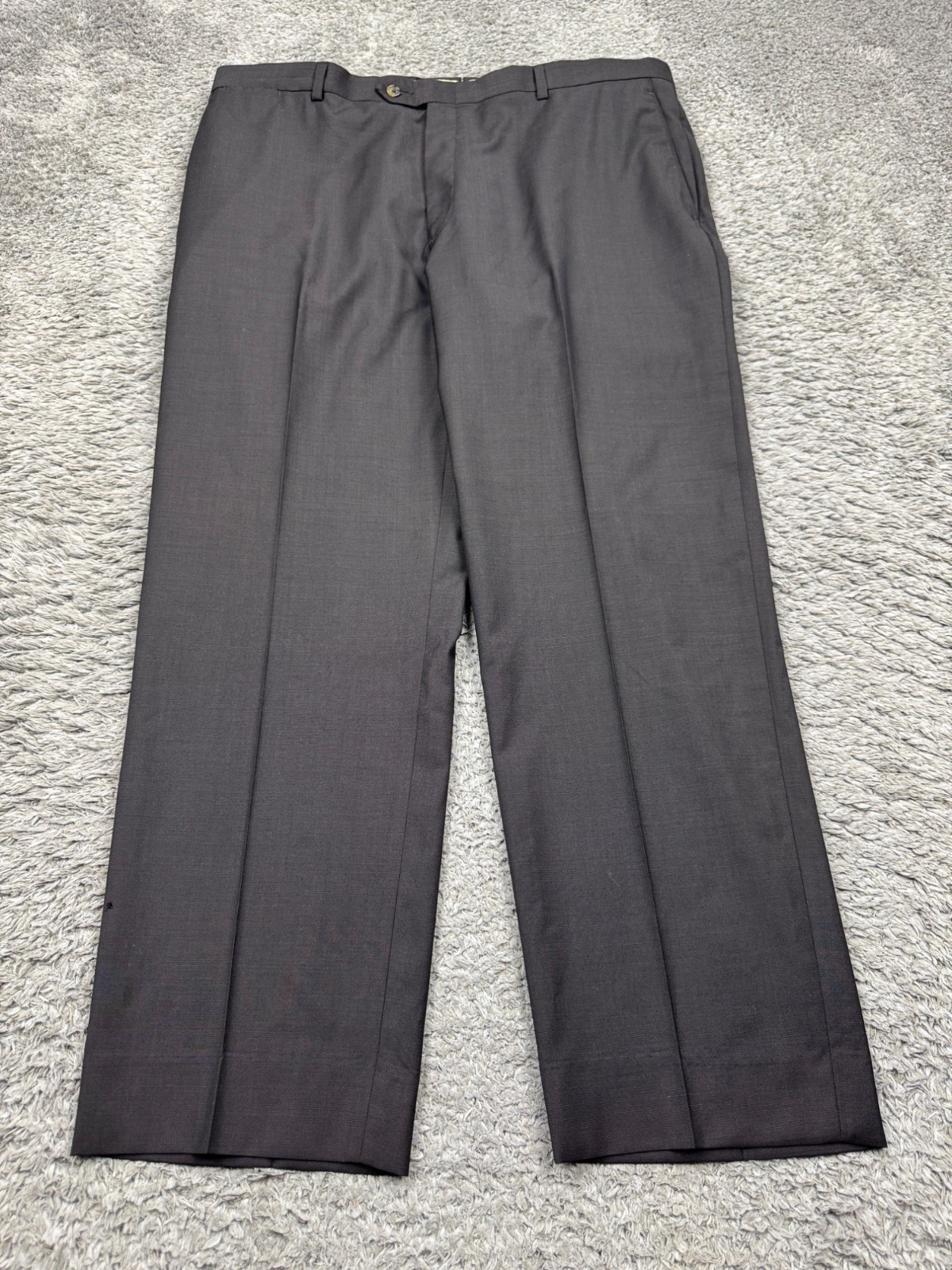 Daniel Cremieux Loro Piana Pants Men 40R 40x30 Brown Wool Pleated Cuffed Slacks