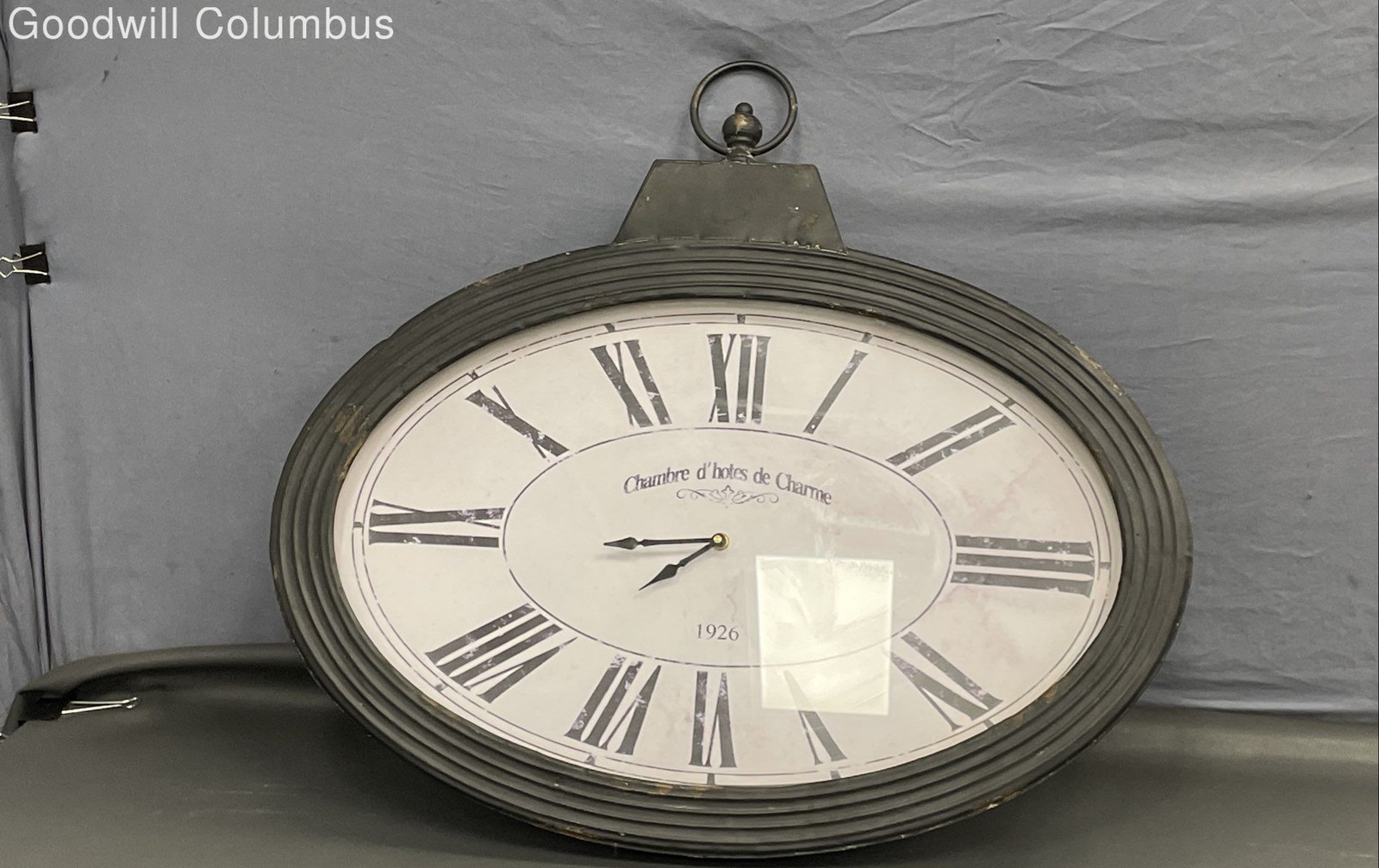 Large Oval Wall Clock Pocket Watch Style Rustic Farmhouse French Decor 27"