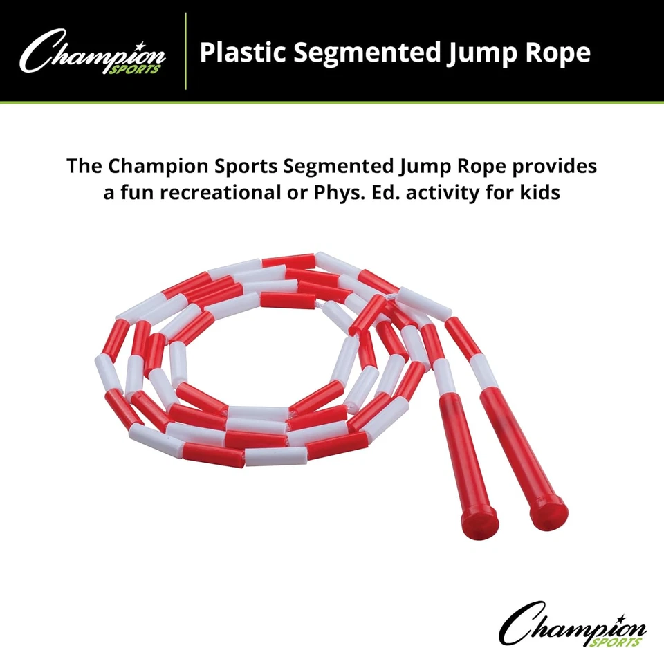 Cuerdas de salto segmentadas de plástico Champion Sports - longitudes de 7 a 16 pies - divertidas, duraderas Foto 2 de 4