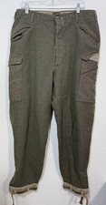 VTG WWII Swedish Military Wool Pant Men 32x30 Green Cargo Crown 1944 Ankle Buckl