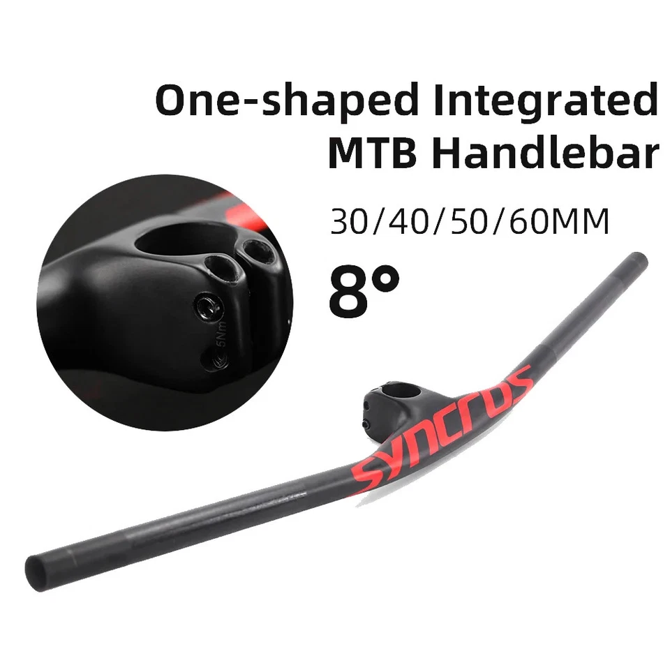  Manillar de cabina de integración de bicicleta de montaña de fibra de carbono completa 28,6 mm 30-60 mm  Foto 3 de 4