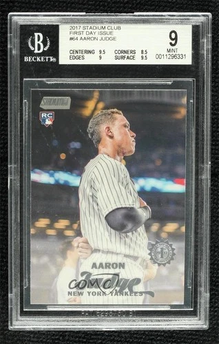2017 Topps Stadium Club First Day Issue /10 Aaron Judge #64 BGS 9 MINT Rookie RC