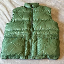 Vintage 80's Frostline Green Goose Down Puffer Vest Jacket Men’s XL  