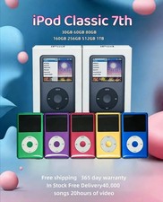 New iPod Classic 5th 6th 7th 30GB 60GB 80GB 128GB 256GB 512GB 1TB Modded-Sealed