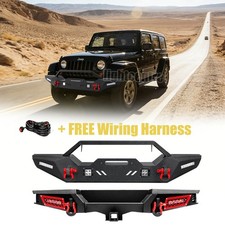 For 2007-2018 Jeep Wrangler Jk Front Rear Bumper Guard Wled Lights D-rings For 2007-2018 Jeep Wrangler Jk Front Rear Bumper Guard Wled Lights D-rings