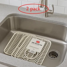 Lot of 2 Kitchen Sink Mat Protector New Kitchen Accessories 12"X11" Drain Pad