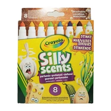 Crayola Silly Scents Scented Broad Line Washable Markers, Stinky, 8 count, NEW