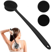 Silikon-K&ouml;rperschrubber f&uuml;r die Dusche, 2-seitige Peeling- und Massageb&uuml;rste mi