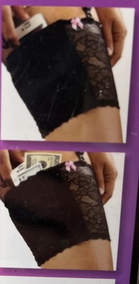Concealed Carry Garter Lace Thigh Holster Women Sz M 2 Piece Black & White Hide