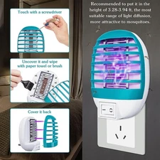 Indoor LED Electric Mosquito Fly Bug Insect Trap Zapper Killer Night Lamp Light.