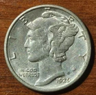1929-D Mercury Dime-AU
