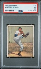 Warren Spahn 1950 Bowman PSA 1.5 #19 Boston Braves