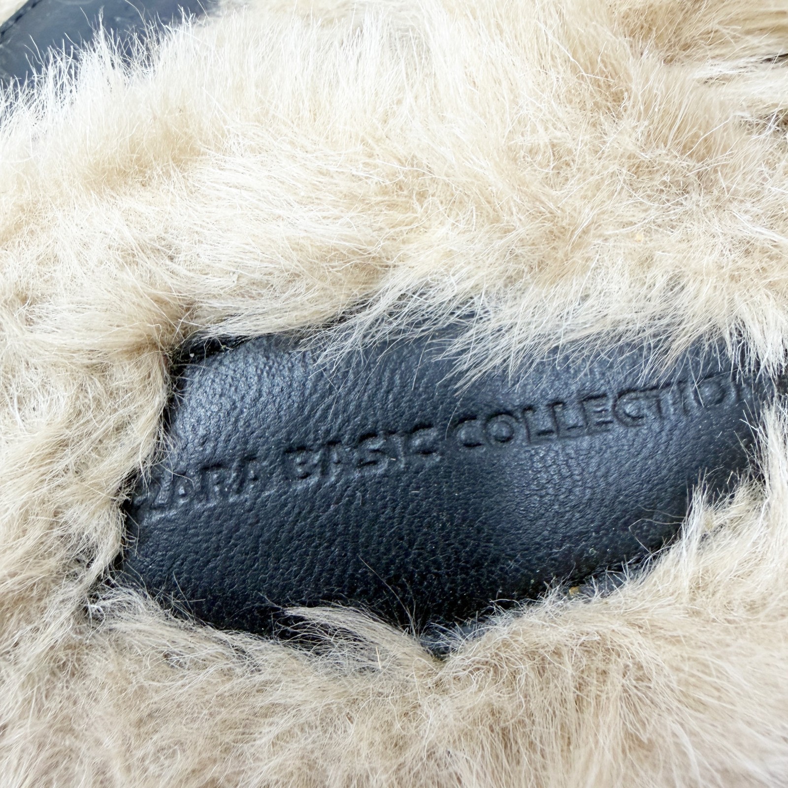 Zara Basic Collection Black Leather Faux Fur Mule… - image 6