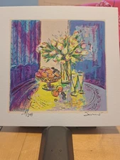 S. SAVINO SIGNED LITHOGRAPHY PAINTING FIELDS & FLOWERS ~ UNFRAMED SET OF FIVE 5