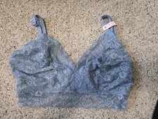 Victoria's Secret Women's Blue Lace Curvy Unlined Bralette Sz Large NWT