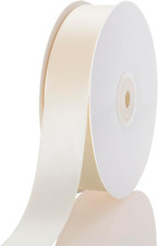 1 Inch Ivory Ribbon, 50 Yards Craft Polyester Satin Ribbon Perfect for Gift Wrap