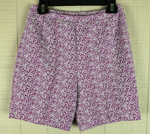Vintage 70s Miss Holly Double Knit Shorts Mod Floral Print Magenta High Rise