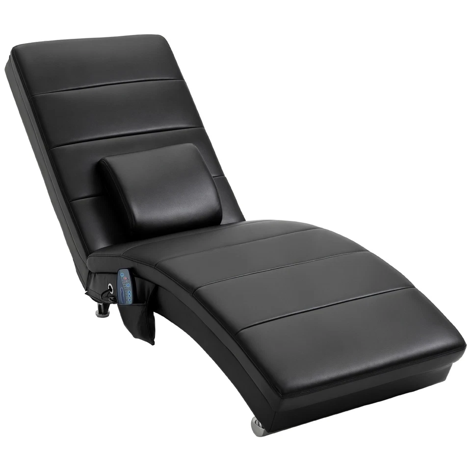 Relaxliege mit Massagefunktion Loungesessel Chaiselongue Zero-G Design Schwarz