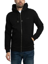 Superdry Men's Essential Logo Zip Hoodie, Black