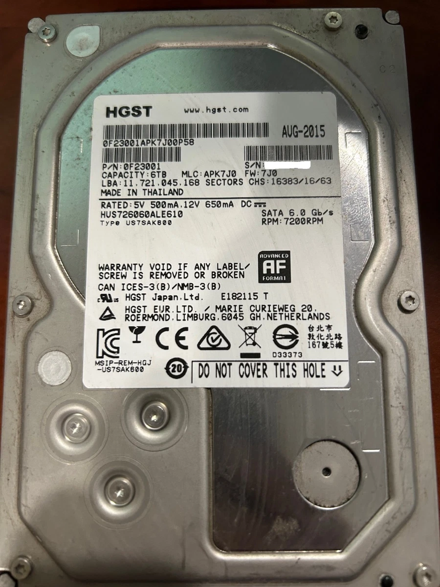 HGST Internal Hard Disk Drives 6 TB Storage Capacity for sale | eBay