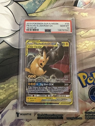 ***damaged slab*** Pikachu & Zekrom GX 33/181 Team Up PSA 10 Gem Mint Pokemon
