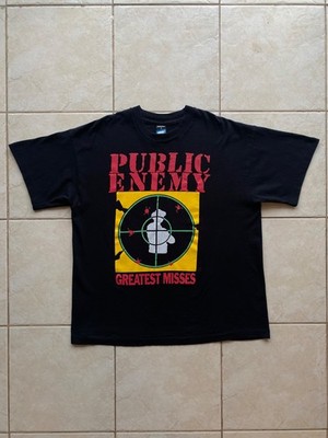 Vintage 1992 Public Enemy Greatest Misses Euro Band Rap Tee Shirt XL RARE