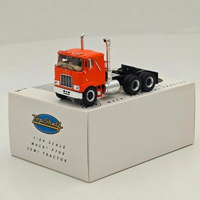 Top Self Replicas 1:64 Mack F700 Semi Tractor Trucks Orange Sleeper Model Car