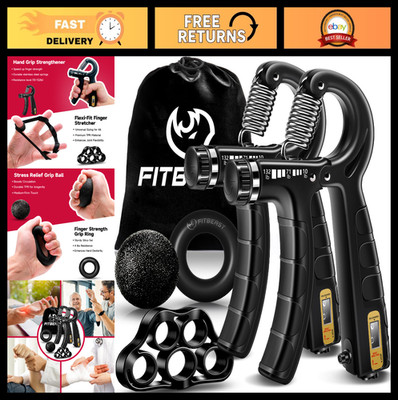 5-Pack Hand Grip Strengthener Kit - Adjustable Resistance Grippers, Finger Stret